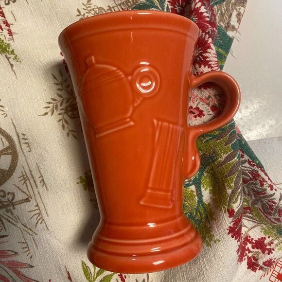 Fiestaware Rare Retired Persimmon Pedestal Mug - Picture 2 of 7